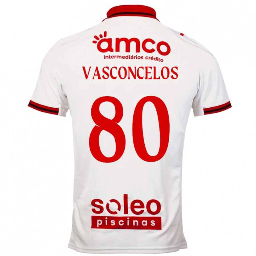 Danxen Mann Vasconcelos #80 Hvit Rød Bortetrøye Drakt Trøye 2025/26 Skjorter T-Skjorte