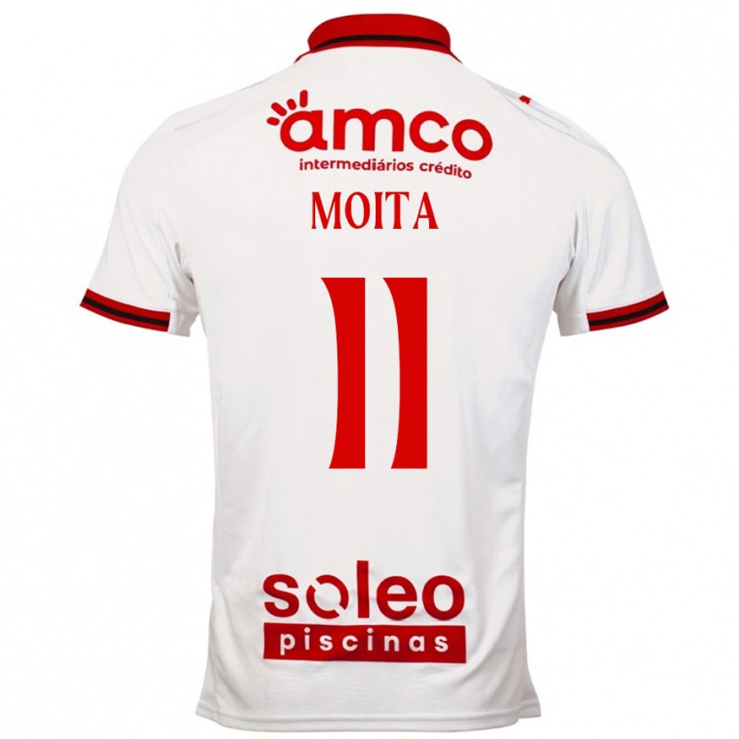 Danxen Mann Carlos Moita #11 Hvit Rød Bortetrøye Drakt Trøye 2025/26 Skjorter T-Skjorte