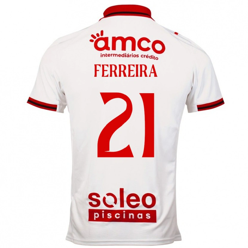 Danxen Mann Ana Carolina Ferreira #21 Hvit Rød Bortetrøye Drakt Trøye 2025/26 Skjorter T-Skjorte