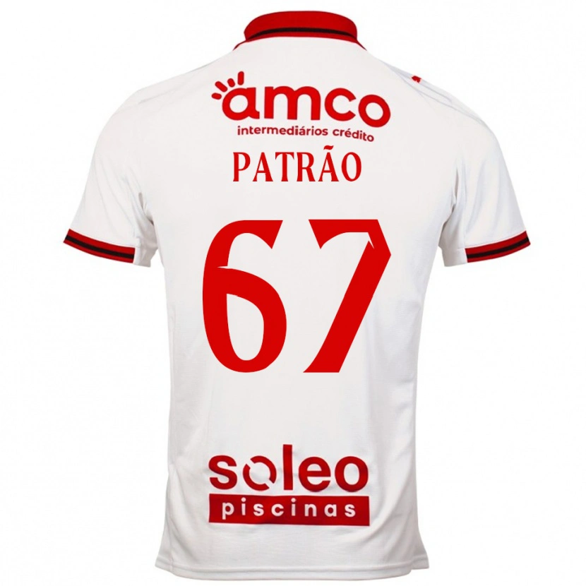 Danxen Mann Afonso Patrão #67 Hvit Rød Bortetrøye Drakt Trøye 2025/26 Skjorter T-Skjorte