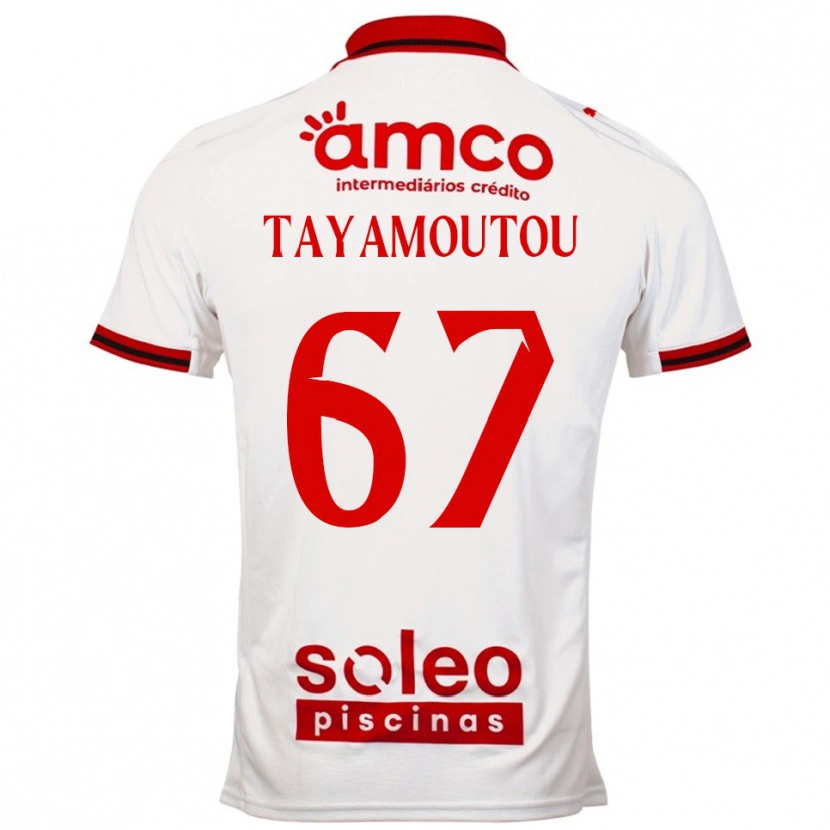 Danxen Mann Enzo Tayamoutou #67 Hvit Rød Bortetrøye Drakt Trøye 2025/26 Skjorter T-Skjorte