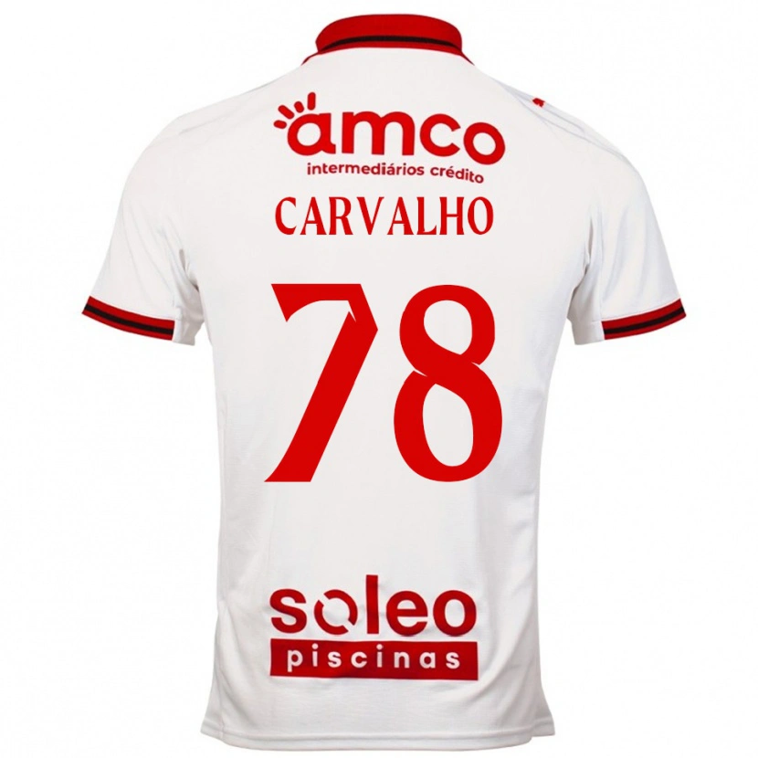 Danxen Mann João Carvalho #78 Hvit Rød Bortetrøye Drakt Trøye 2025/26 Skjorter T-Skjorte