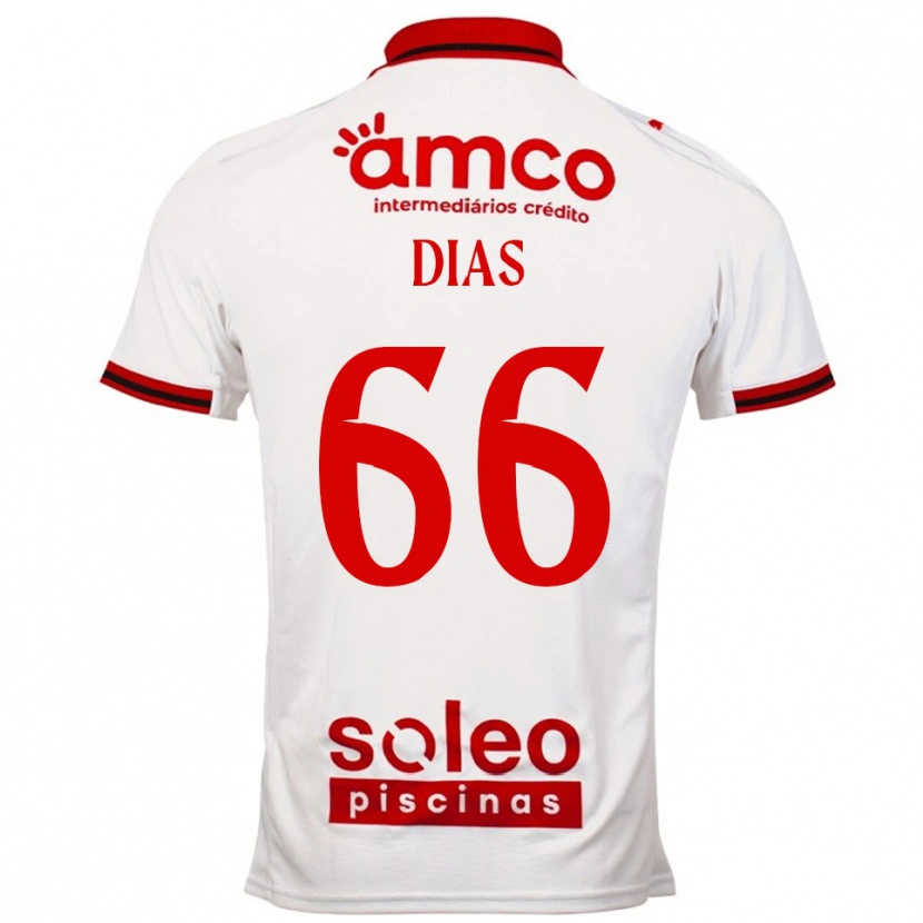 Danxen Mann Gonçalo Dias #66 Hvit Rød Bortetrøye Drakt Trøye 2025/26 Skjorter T-Skjorte