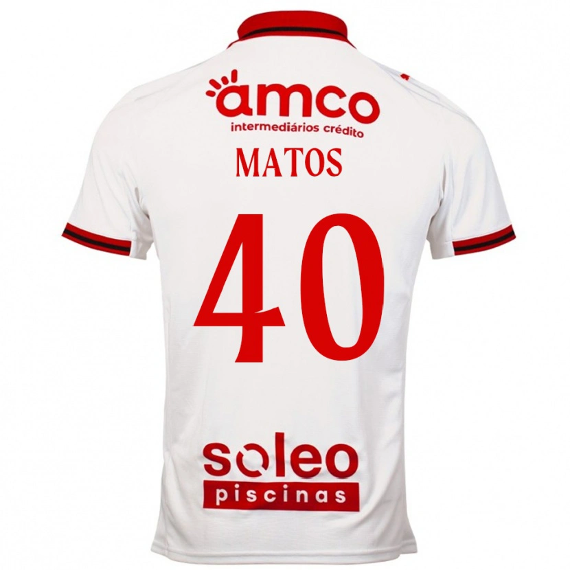Danxen Mann João Matos #40 Hvit Rød Bortetrøye Drakt Trøye 2025/26 Skjorter T-Skjorte