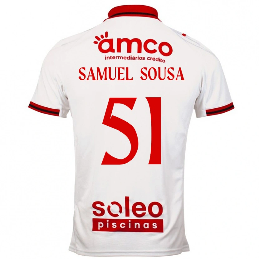 Danxen Mann Samu Sousa #51 Hvit Rød Bortetrøye Drakt Trøye 2025/26 Skjorter T-Skjorte