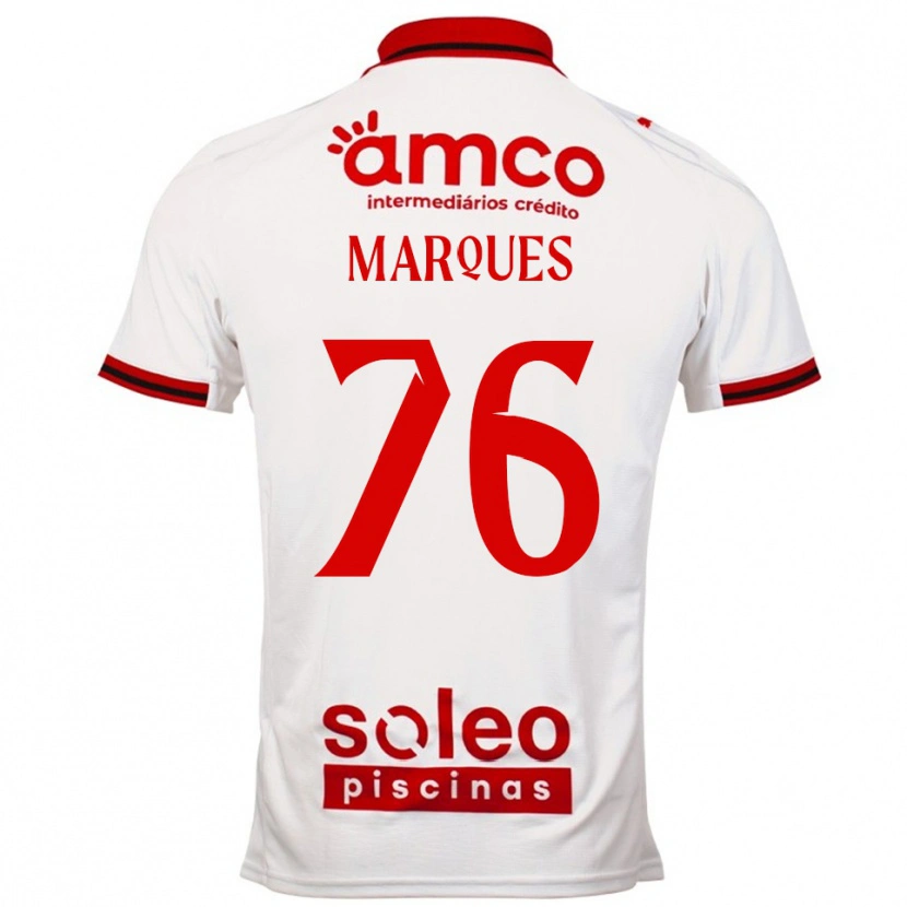 Danxen Mann Tomás Marques #76 Hvit Rød Bortetrøye Drakt Trøye 2025/26 Skjorter T-Skjorte