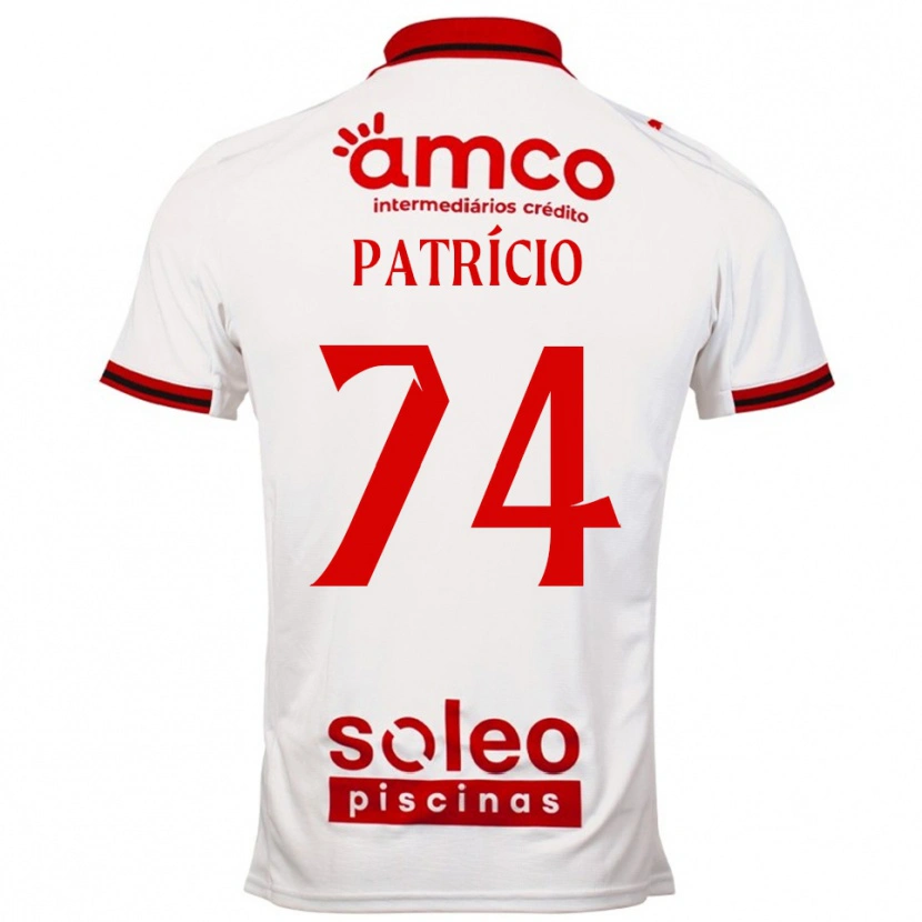 Danxen Mann Nuno Patrício #74 Hvit Rød Bortetrøye Drakt Trøye 2025/26 Skjorter T-Skjorte