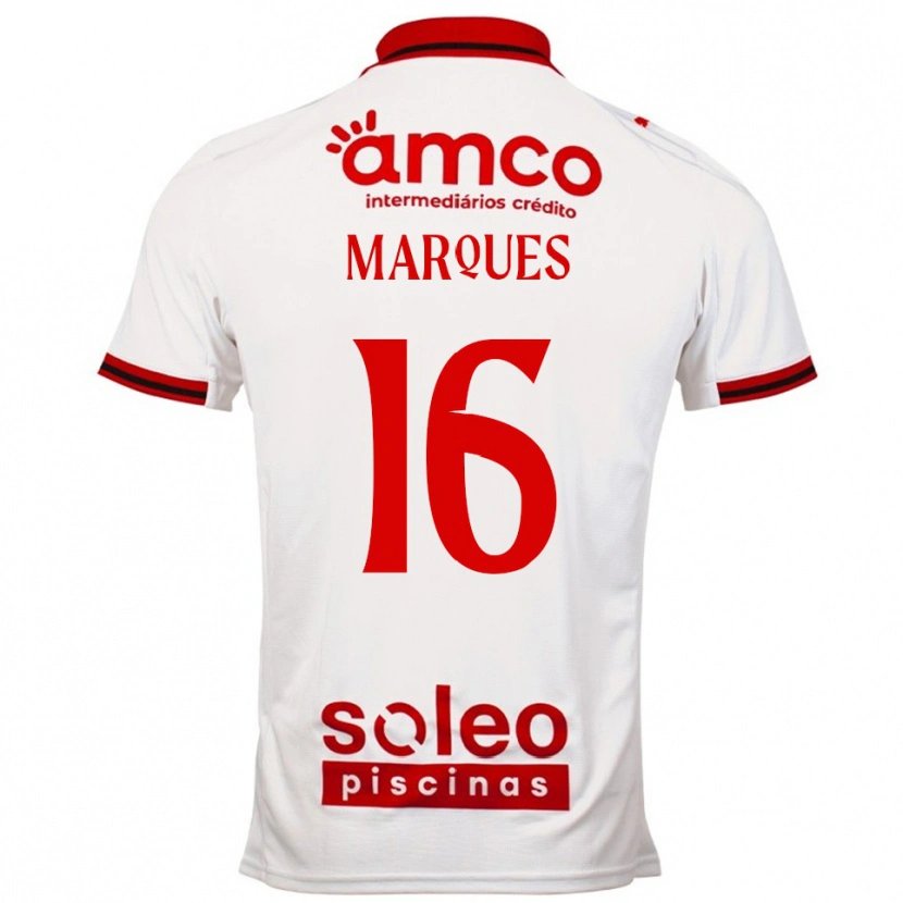 Danxen Mann Rodrigo Marques #16 Hvit Rød Bortetrøye Drakt Trøye 2025/26 Skjorter T-Skjorte
