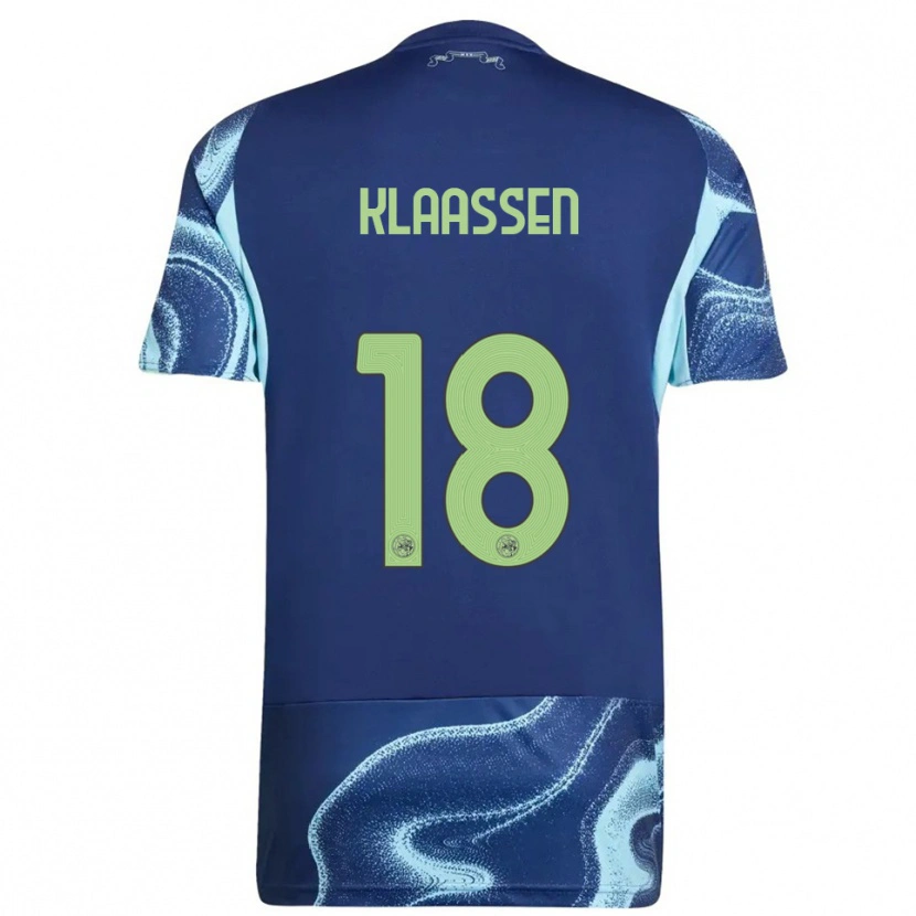 Danxen Mann Davy Klaassen #18 Marineblå Himmelsblå Bortetrøye Drakt Trøye 2025/26 Skjorter T-Skjorte