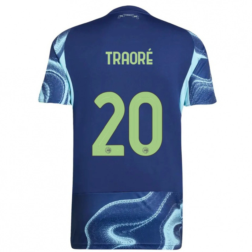 Danxen Mann Bertrand Traoré #20 Marineblå Himmelsblå Bortetrøye Drakt Trøye 2025/26 Skjorter T-Skjorte