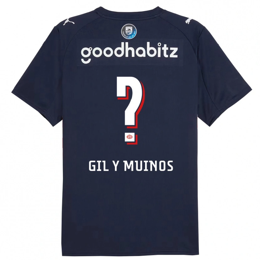 Danxen Mann Yael Gil Y Muinos #0 Marineblå Hvit Bortetrøye Drakt Trøye 2025/26 Skjorter T-Skjorte