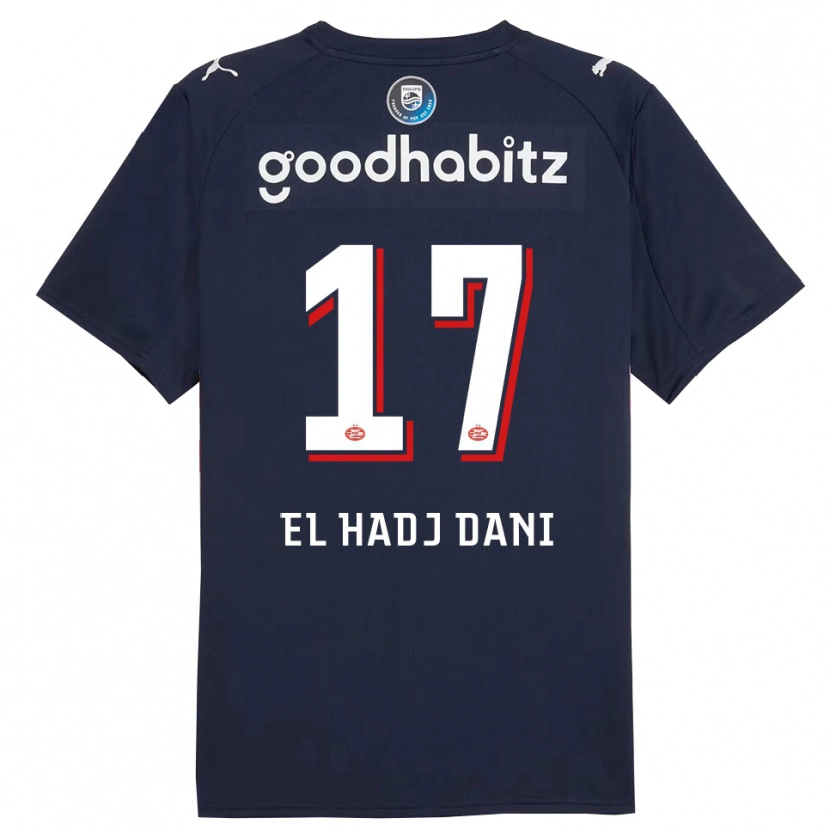 Danxen Mann Soudais El Hadj Dani #17 Marineblå Hvit Bortetrøye Drakt Trøye 2025/26 Skjorter T-Skjorte