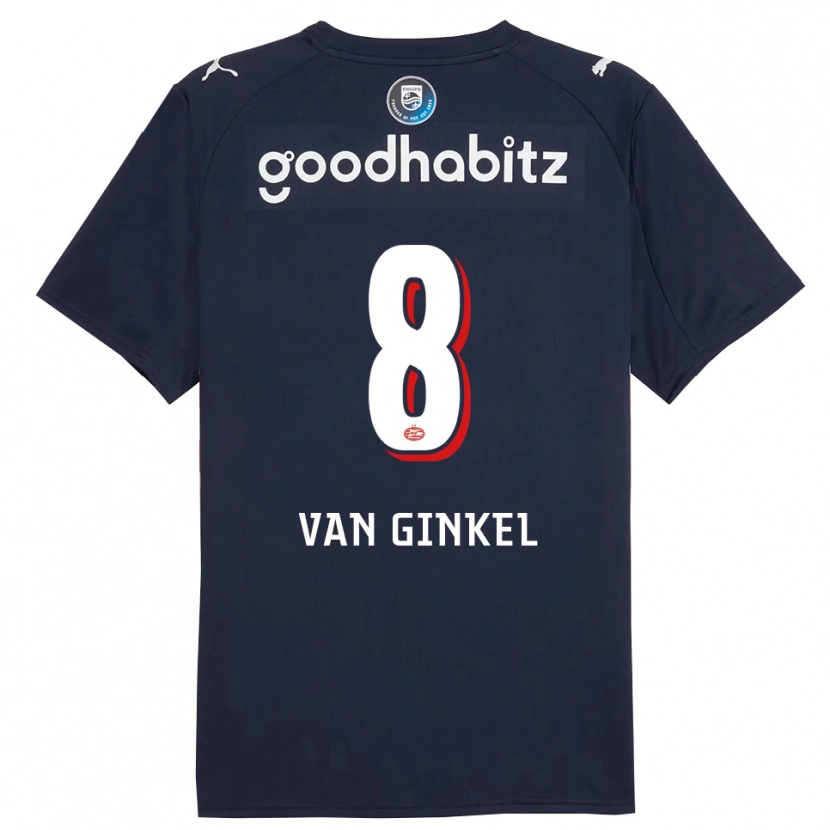 Danxen Mann Marco Van Ginkel #8 Marineblå Hvit Bortetrøye Drakt Trøye 2025/26 Skjorter T-Skjorte