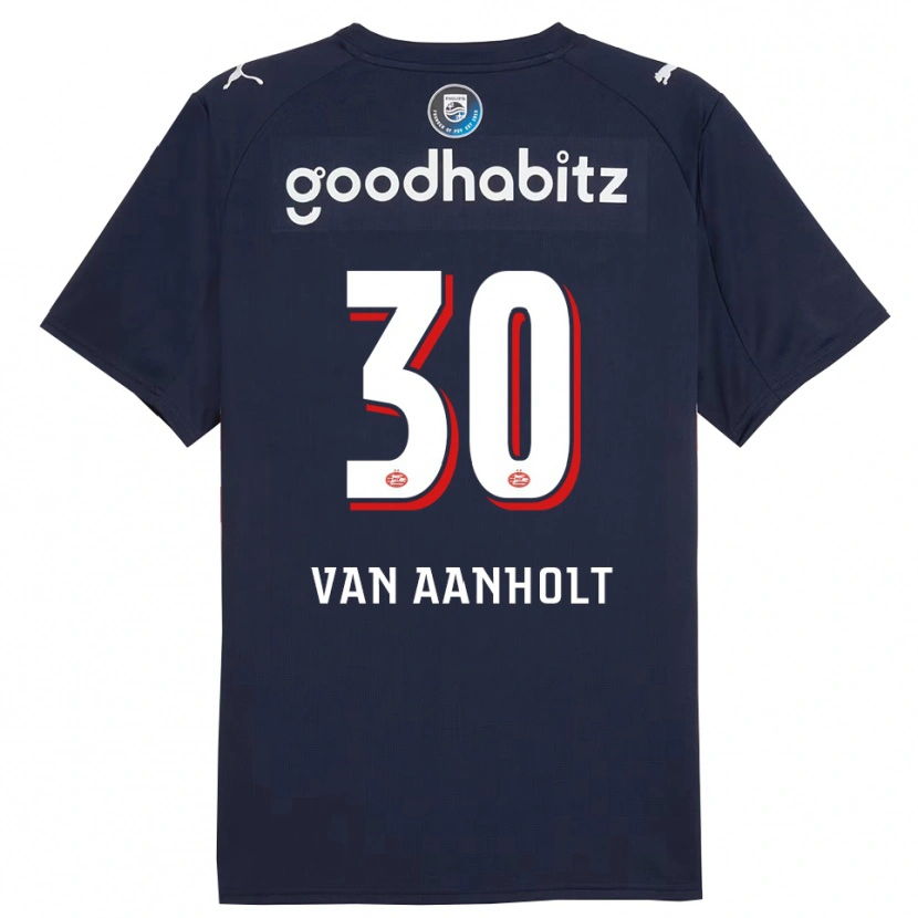 Danxen Mann Patrick Van Aanholt #30 Marineblå Hvit Bortetrøye Drakt Trøye 2025/26 Skjorter T-Skjorte