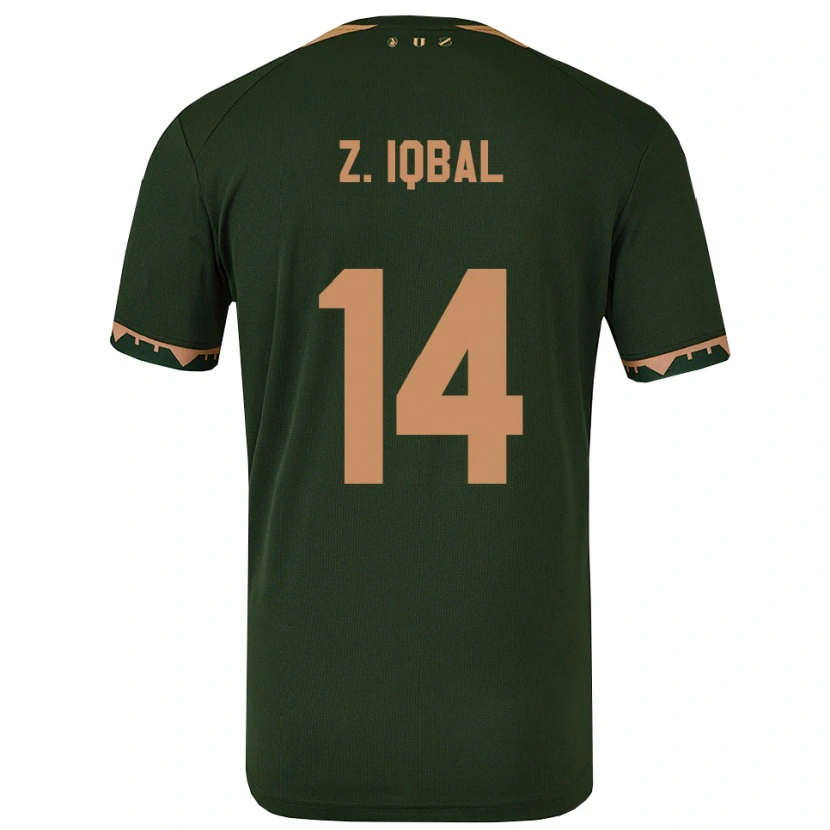 Danxen Mann Zidane Iqbal #14 Grønn Gull Bortetrøye Drakt Trøye 2025/26 Skjorter T-Skjorte