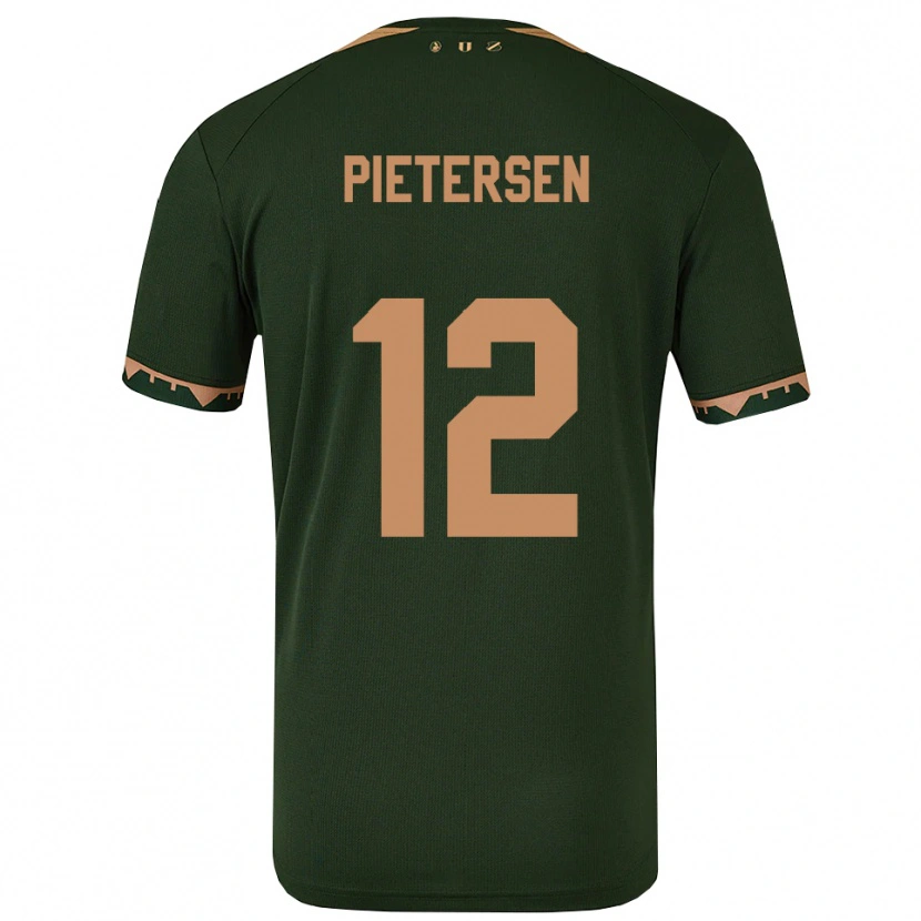 Danxen Mann Stan Pietersen #12 Grønn Gull Bortetrøye Drakt Trøye 2025/26 Skjorter T-Skjorte