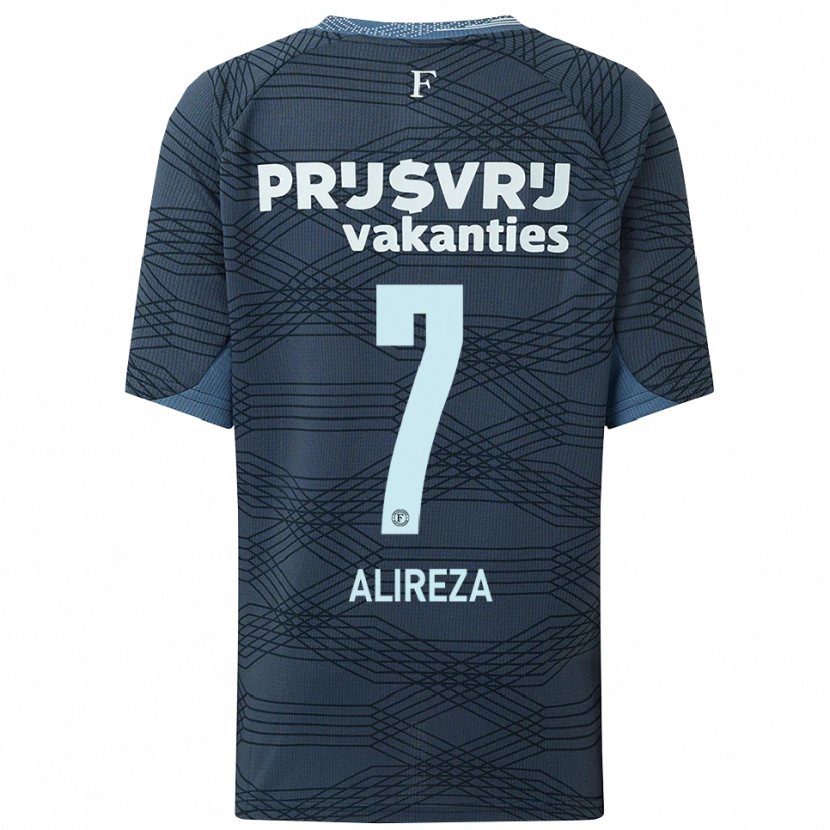 Danxen Mann Alireza Jahanbakhsh #7 Svart Grå Bortetrøye Drakt Trøye 2025/26 Skjorter T-Skjorte
