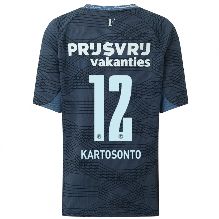 Danxen Mann Sirano Kartosonto #12 Svart Grå Bortetrøye Drakt Trøye 2025/26 Skjorter T-Skjorte