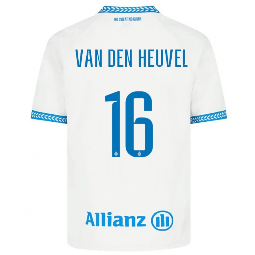 Danxen Mann Dani Van Den Heuvel #16 Blå Hvit Bortetrøye Drakt Trøye 2025/26 Skjorter T-Skjorte