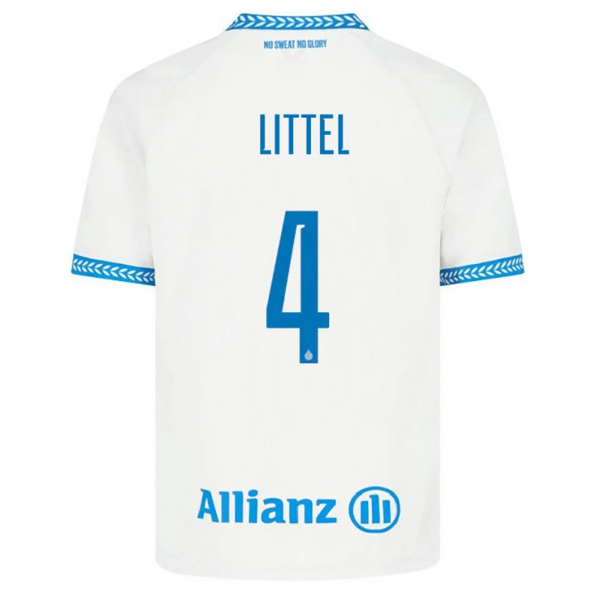 Danxen Mann Amy Littel #4 Blå Hvit Bortetrøye Drakt Trøye 2025/26 Skjorter T-Skjorte