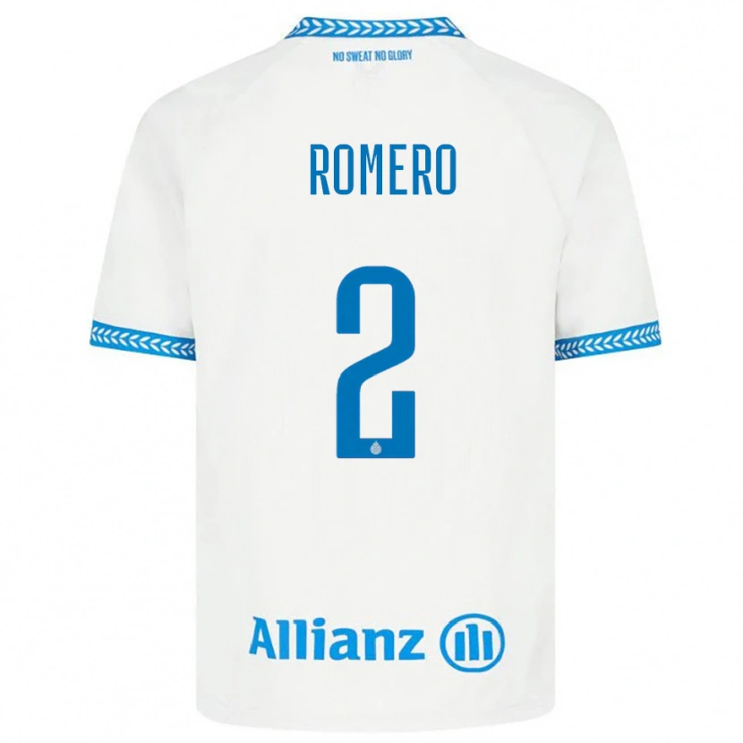 Danxen Mann Zaid Romero #2 Blå Hvit Bortetrøye Drakt Trøye 2025/26 Skjorter T-Skjorte