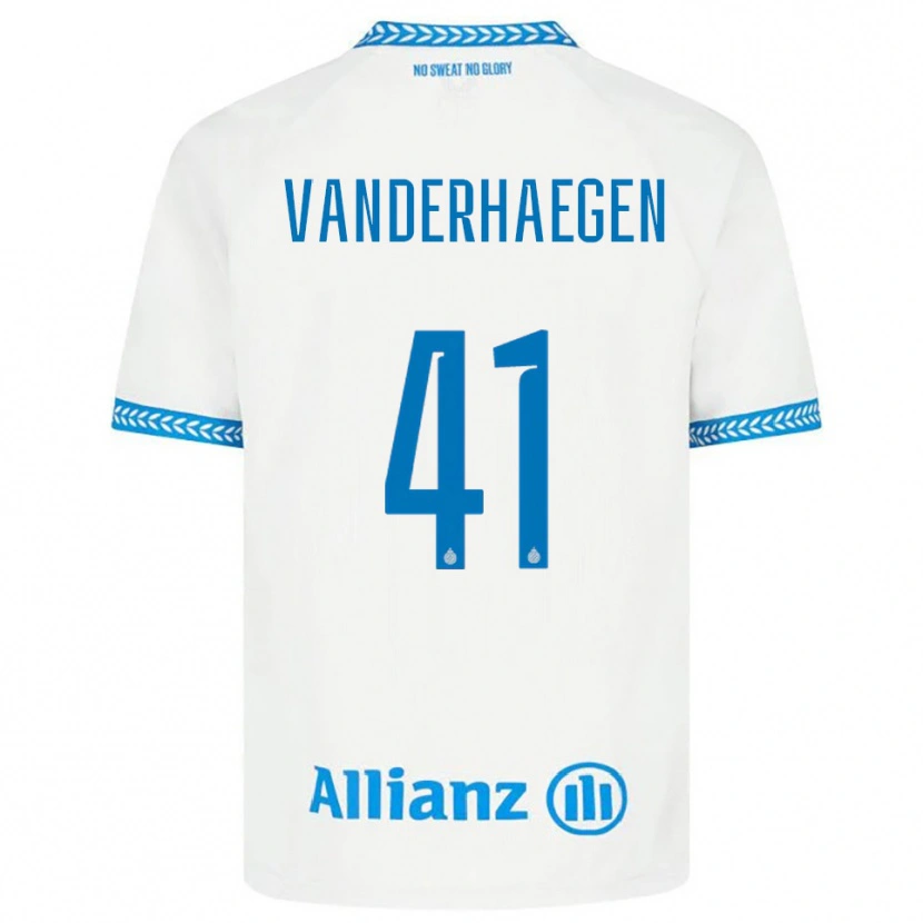 Danxen Mann Lotte Vanderhaegen #41 Blå Hvit Bortetrøye Drakt Trøye 2025/26 Skjorter T-Skjorte
