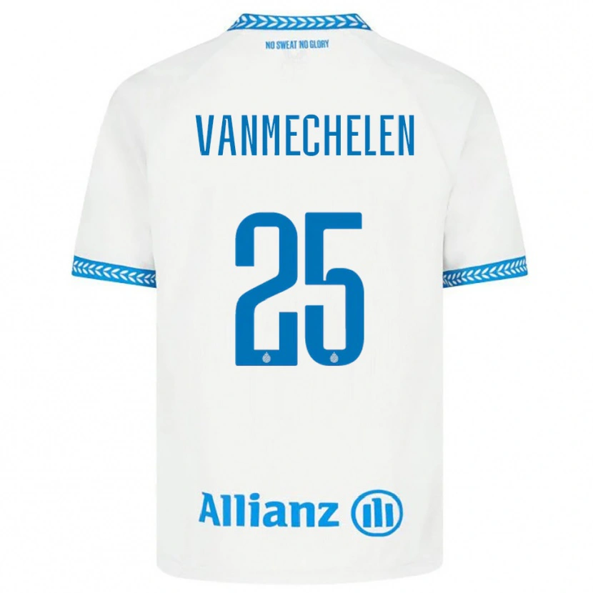 Danxen Mann Davinia Vanmechelen #25 Blå Hvit Bortetrøye Drakt Trøye 2025/26 Skjorter T-Skjorte