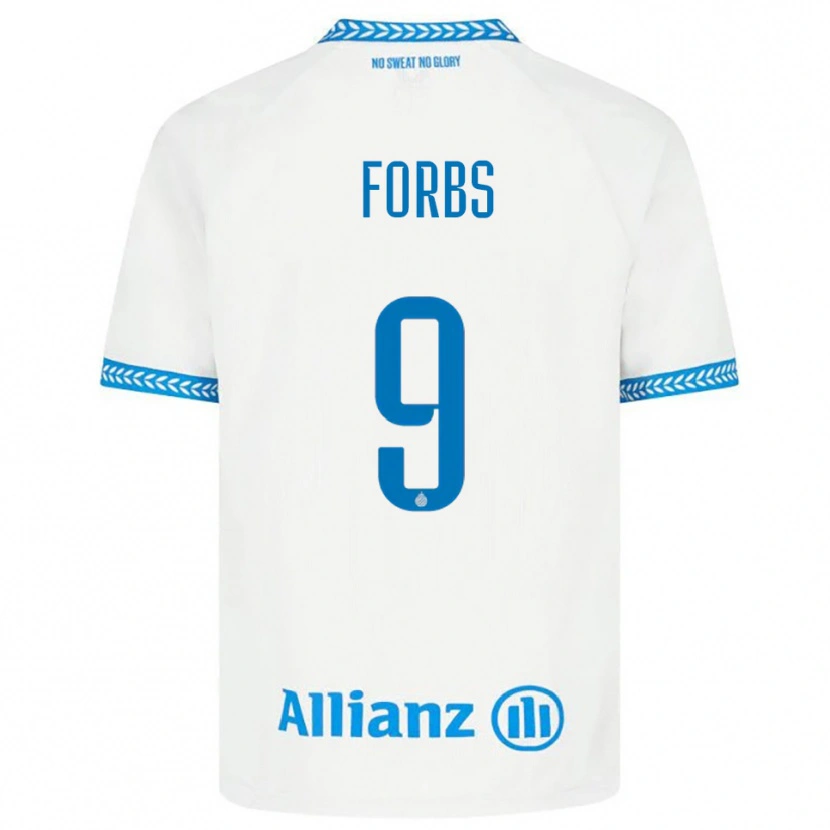 Danxen Mann Carlos Forbs #9 Blå Hvit Bortetrøye Drakt Trøye 2025/26 Skjorter T-Skjorte