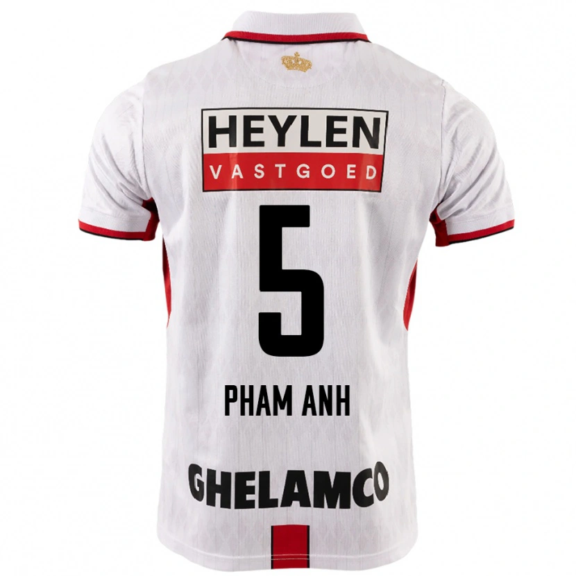 Danxen Mann Khoi Pham Anh #5 Hvit Rød Bortetrøye Drakt Trøye 2025/26 Skjorter T-Skjorte