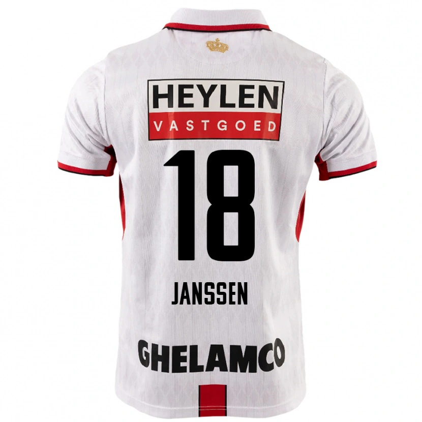 Danxen Mann Vincent Janssen #18 Hvit Rød Bortetrøye Drakt Trøye 2025/26 Skjorter T-Skjorte