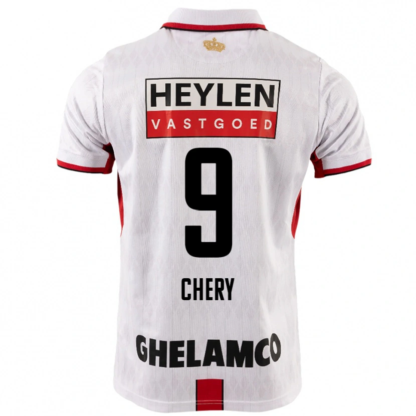 Danxen Mann Tjaronn Chery #9 Hvit Rød Bortetrøye Drakt Trøye 2025/26 Skjorter T-Skjorte