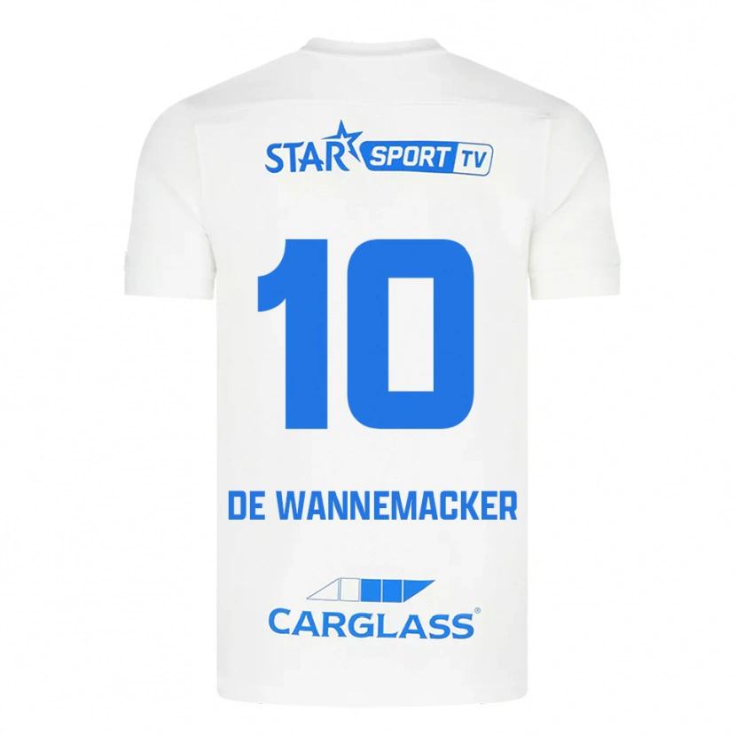 Danxen Mann August De Wannemacker #10 Hvit Blå Bortetrøye Drakt Trøye 2025/26 Skjorter T-Skjorte