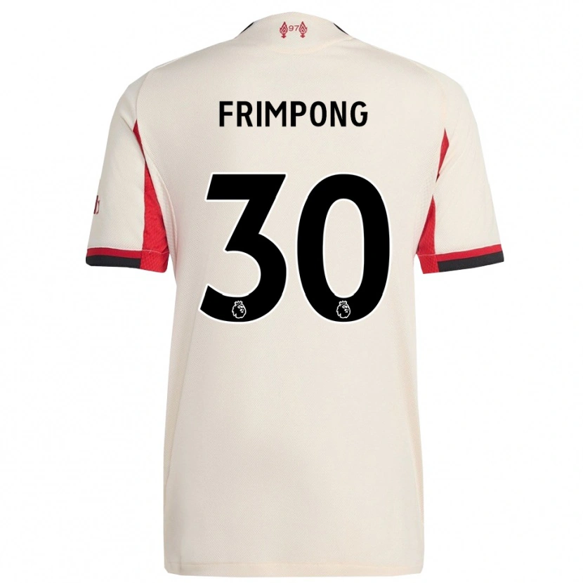 Danxen Mann Jeremie Frimpong #30 Hvit Svart Bortetrøye Drakt Trøye 2025/26 Skjorter T-Skjorte