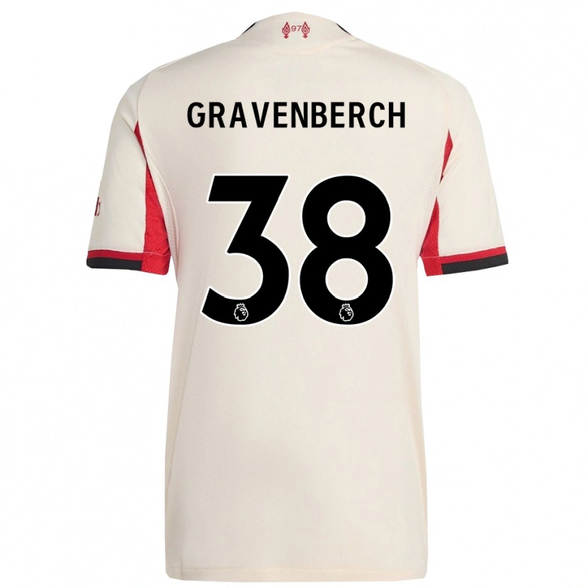 Danxen Mann Ryan Gravenberch #38 Hvit Svart Bortetrøye Drakt Trøye 2025/26 Skjorter T-Skjorte