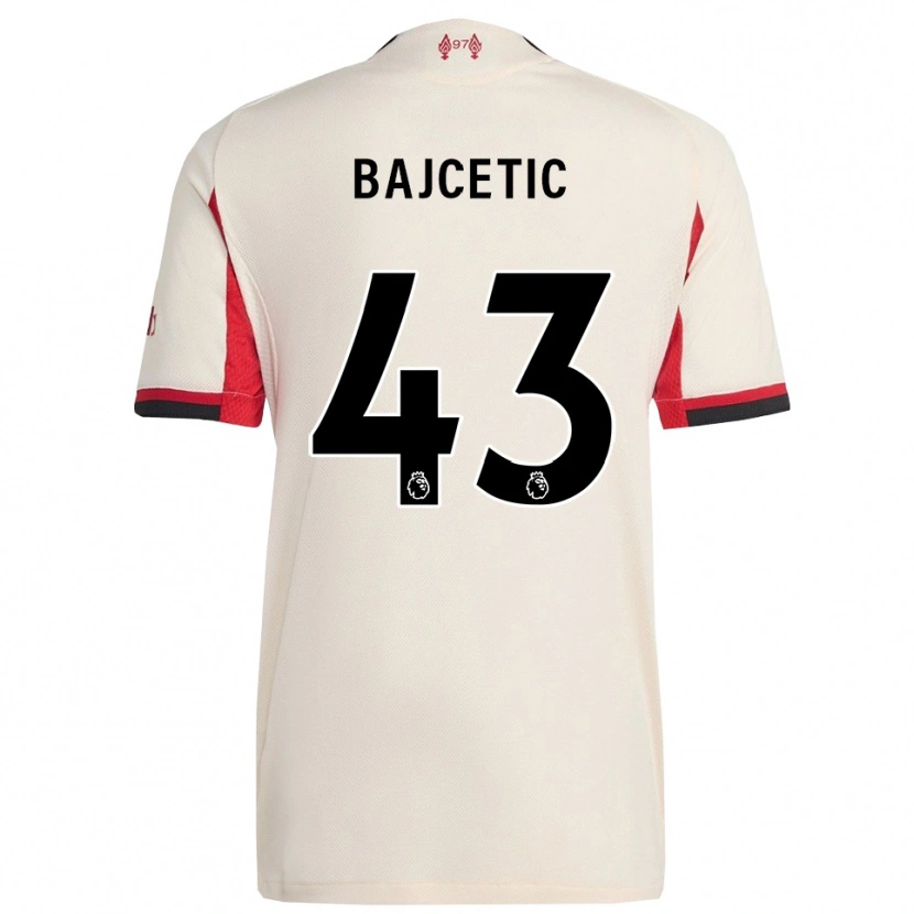 Danxen Mann Stefan Bajcetic #43 Hvit Svart Bortetrøye Drakt Trøye 2025/26 Skjorter T-Skjorte