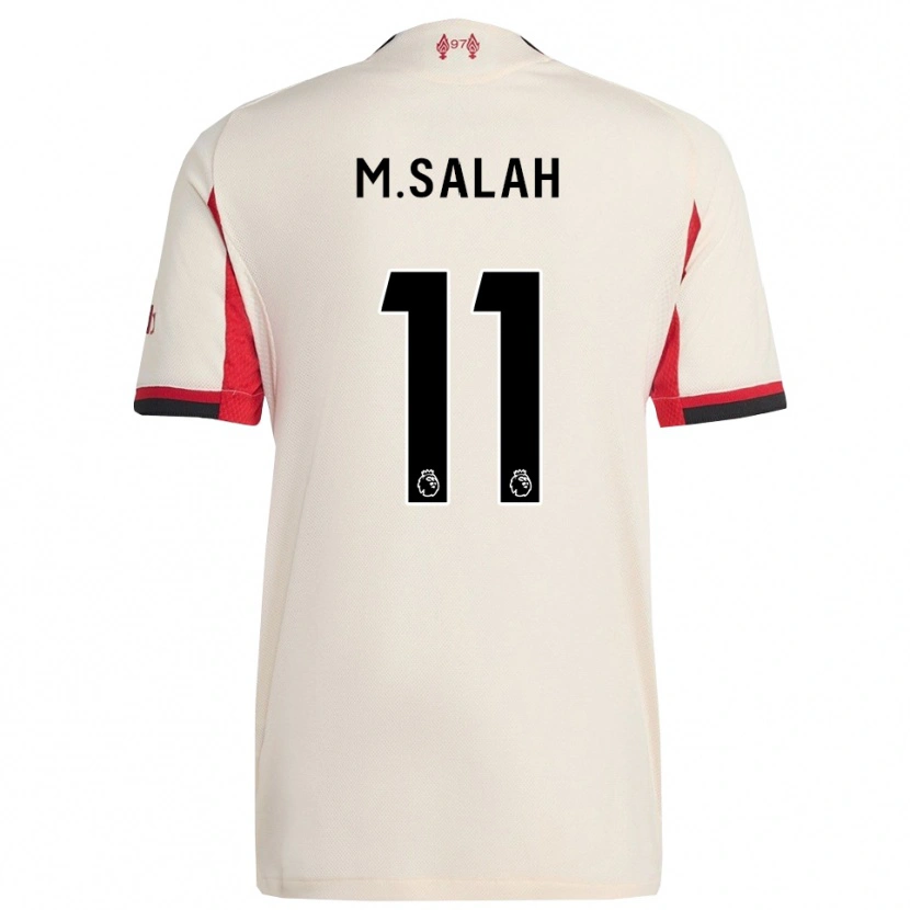 Danxen Mann Mohamed Salah #11 Hvit Svart Bortetrøye Drakt Trøye 2025/26 Skjorter T-Skjorte