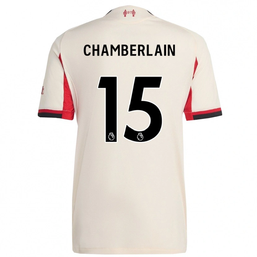 Danxen Mann Alex Oxlade Chamberlain #15 Hvit Svart Bortetrøye Drakt Trøye 2025/26 Skjorter T-Skjorte