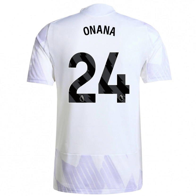 Danxen Mann André Onana #24 Hvit Lilla Lilla Bortetrøye Drakt Trøye 2025/26 Skjorter T-Skjorte