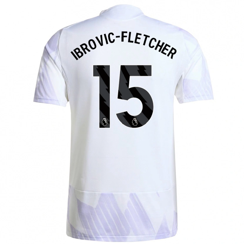 Danxen Mann Edward Ibrovic-Fletcher #15 Hvit Lilla Lilla Bortetrøye Drakt Trøye 2025/26 Skjorter T-Skjorte
