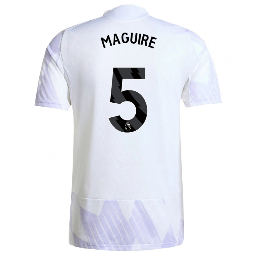 Danxen Mann Harry Maguire #5 Hvit Lilla Lilla Bortetrøye Drakt Trøye 2025/26 Skjorter T-Skjorte