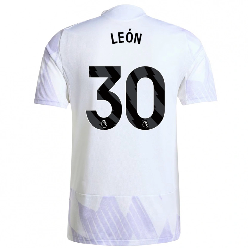 Danxen Mann Diego León #30 Hvit Lilla Lilla Bortetrøye Drakt Trøye 2025/26 Skjorter T-Skjorte