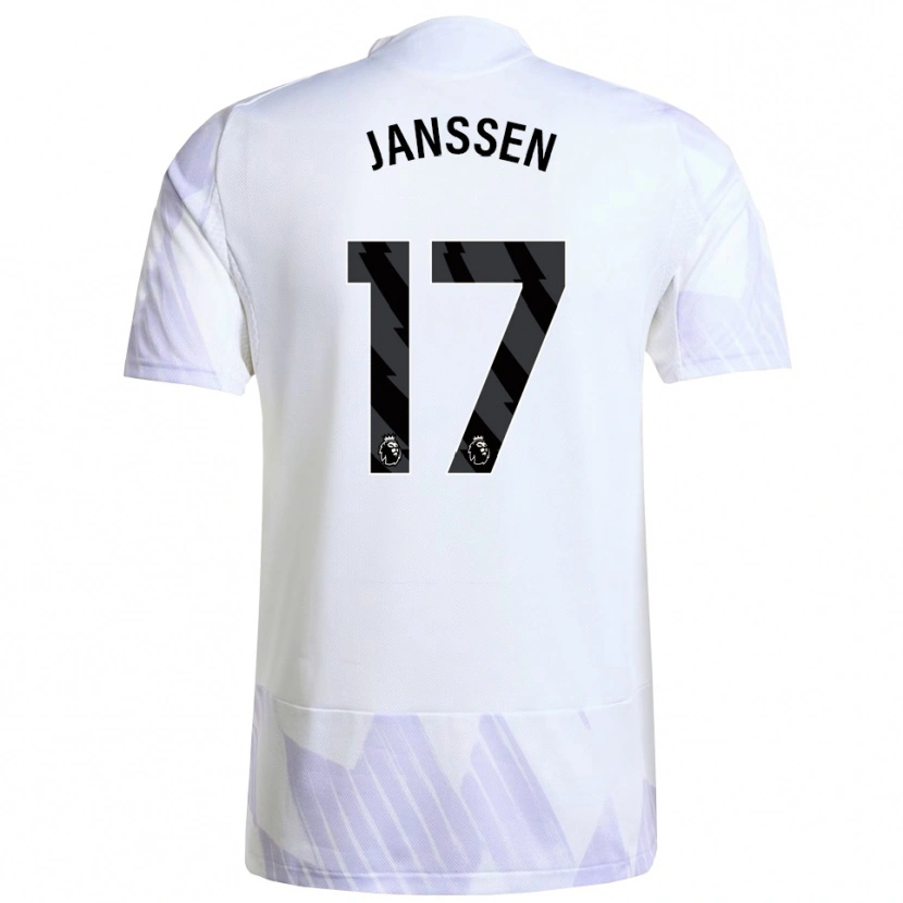 Danxen Mann Dominique Janssen #17 Hvit Lilla Lilla Bortetrøye Drakt Trøye 2025/26 Skjorter T-Skjorte