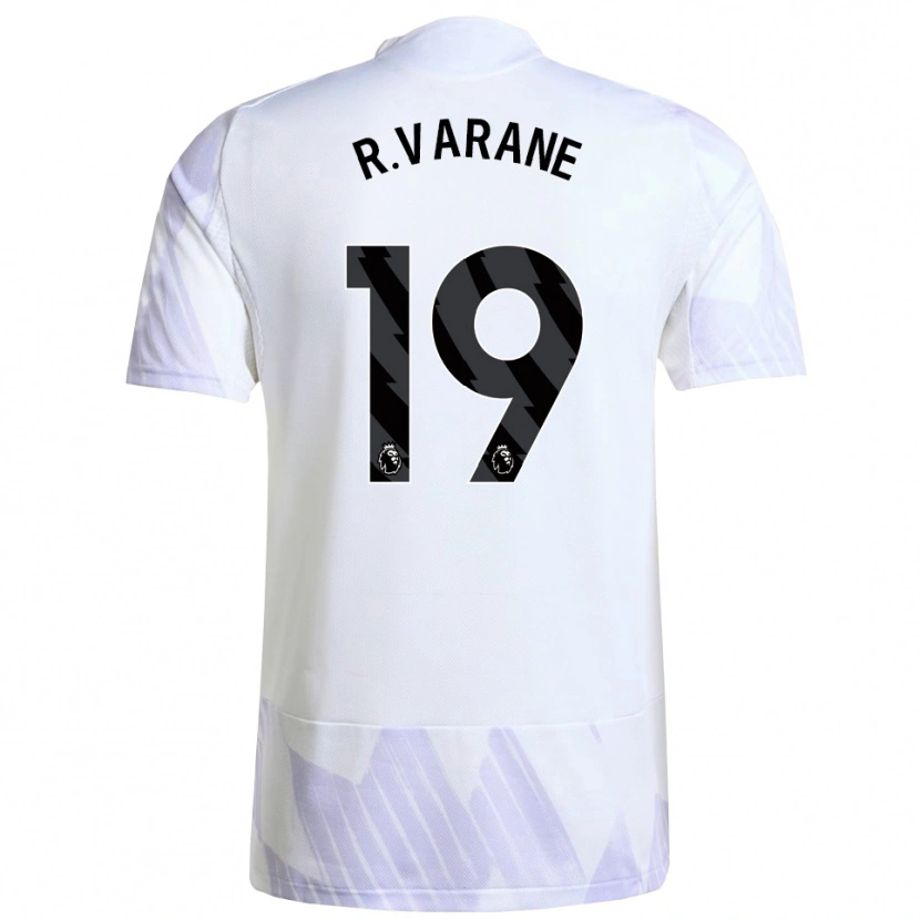 Danxen Mann Raphael Varane #19 Hvit Lilla Lilla Bortetrøye Drakt Trøye 2025/26 Skjorter T-Skjorte
