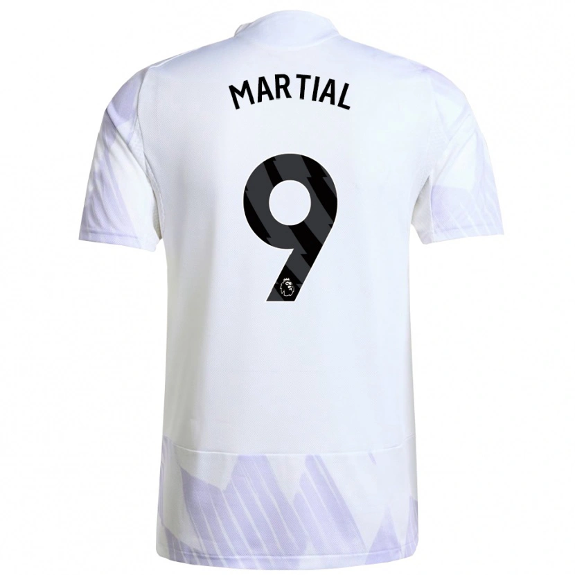 Danxen Mann Anthony Martial #9 Hvit Lilla Lilla Bortetrøye Drakt Trøye 2025/26 Skjorter T-Skjorte