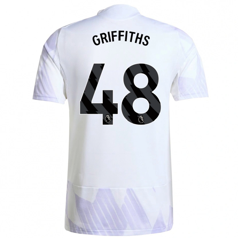 Danxen Mann Mared Griffiths #48 Hvit Lilla Lilla Bortetrøye Drakt Trøye 2025/26 Skjorter T-Skjorte