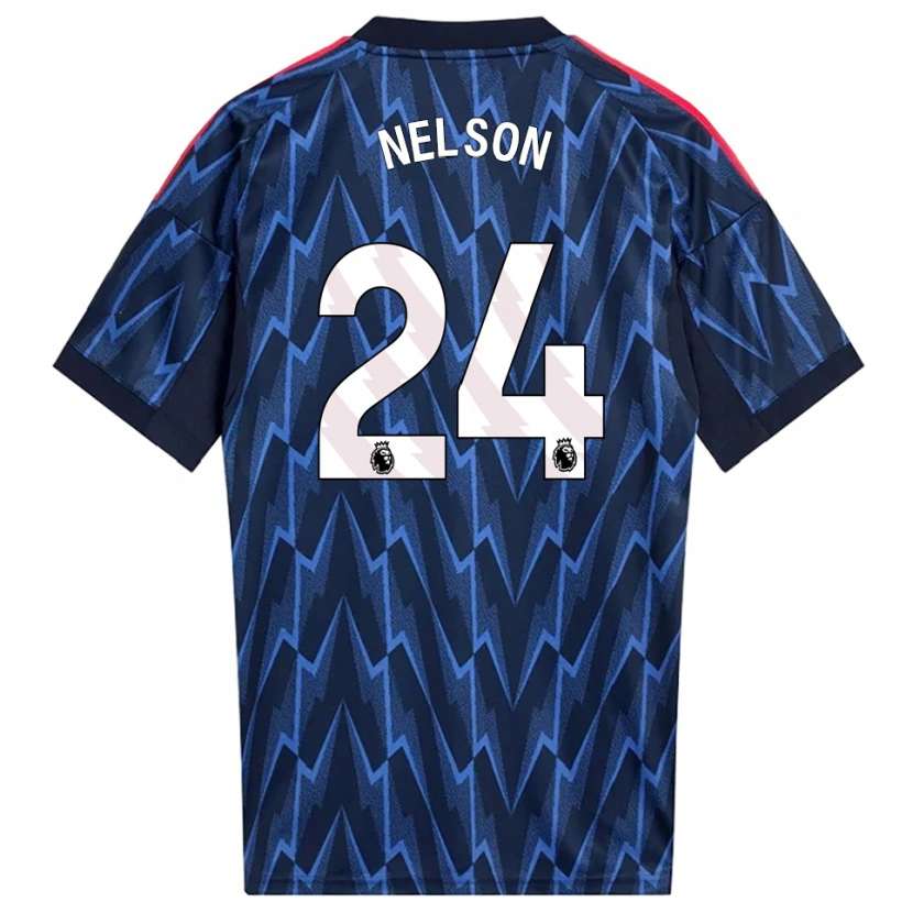 Danxen Mann Reiss Nelson #24 Marineblå Rød Bortetrøye Drakt Trøye 2025/26 Skjorter T-Skjorte
