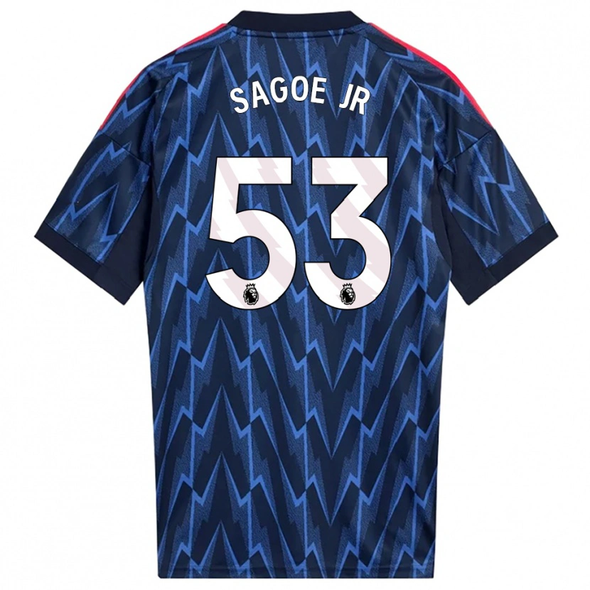 Danxen Mann Charles Sagoe Jr #53 Marineblå Rød Bortetrøye Drakt Trøye 2025/26 Skjorter T-Skjorte
