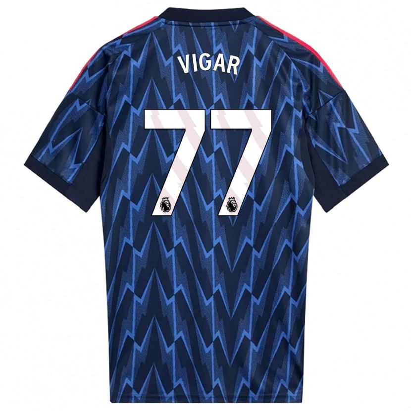 Danxen Mann Billy Vigar #77 Marineblå Rød Bortetrøye Drakt Trøye 2025/26 Skjorter T-Skjorte