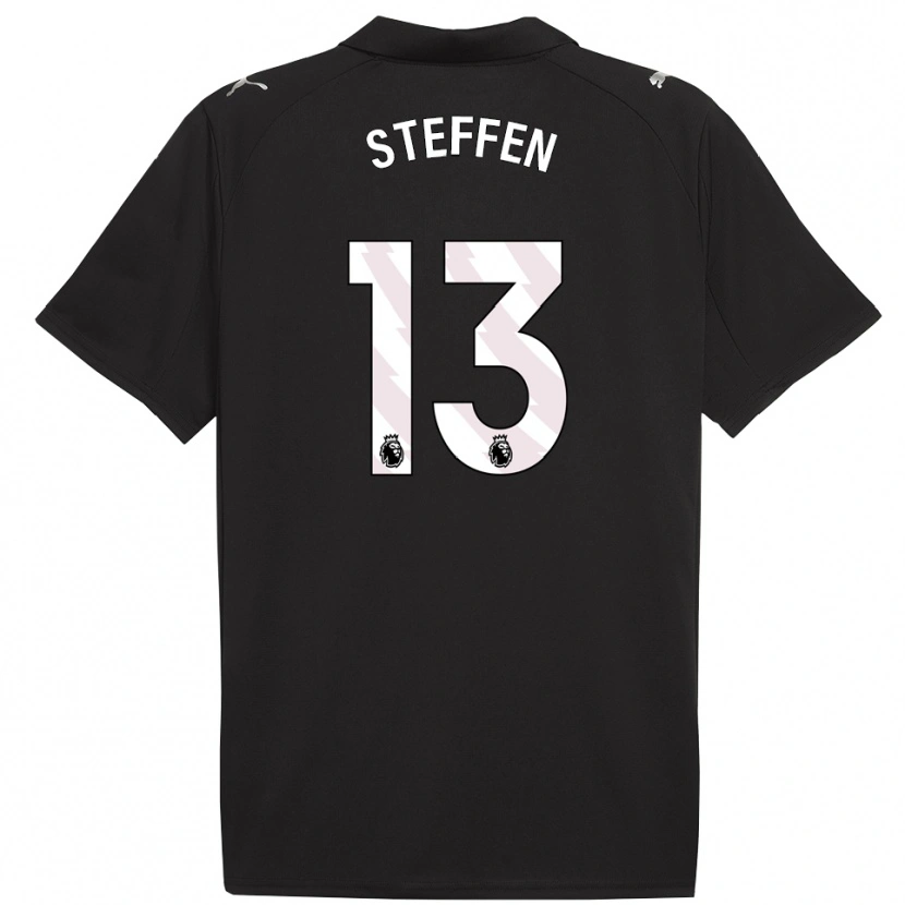 Danxen Mann Zack Steffen #13 Svart Hvit Bortetrøye Drakt Trøye 2025/26 Skjorter T-Skjorte