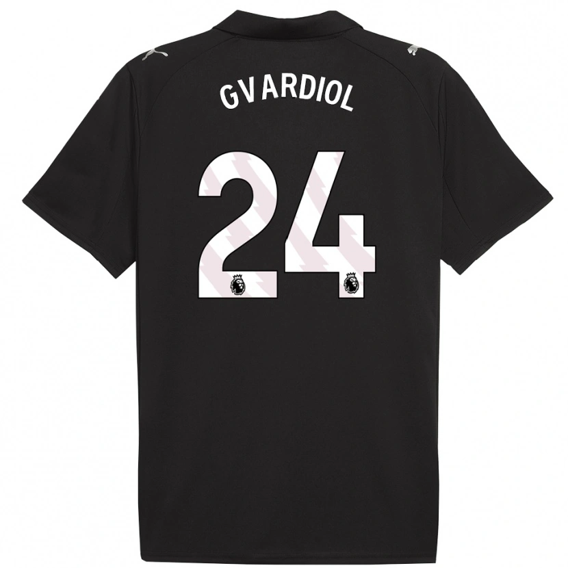 Danxen Mann Josko Gvardiol #24 Svart Hvit Bortetrøye Drakt Trøye 2025/26 Skjorter T-Skjorte